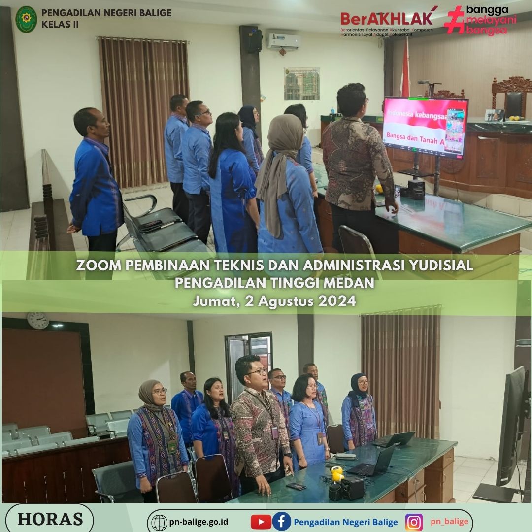 Pembinaan Teknis dan Administrasi Yudisial Pengadilan Tinggi Medan - Jumat, 2 Agustus 2024